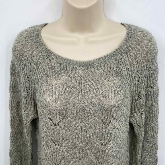 LOFT Sweater Womens Small Brown Loose Knit Pullover Acrylic Mohair Blend - Picture 3 of 6